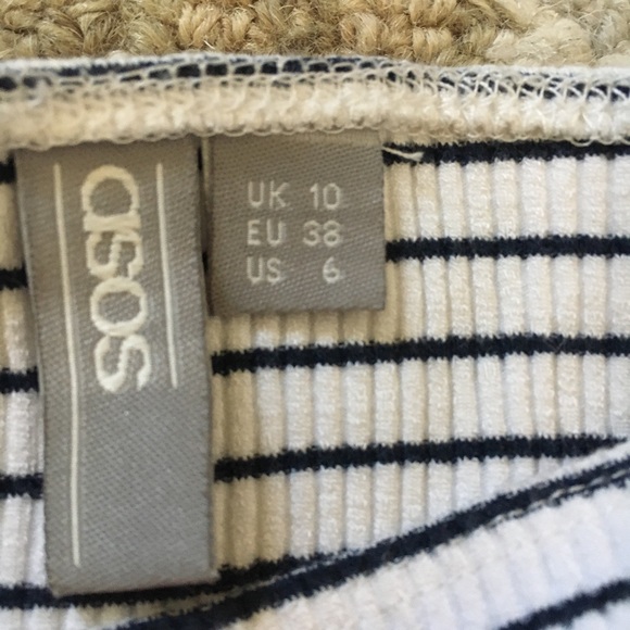 ASOS striped off shoulder crop top size 6 - Picture 3 of 5